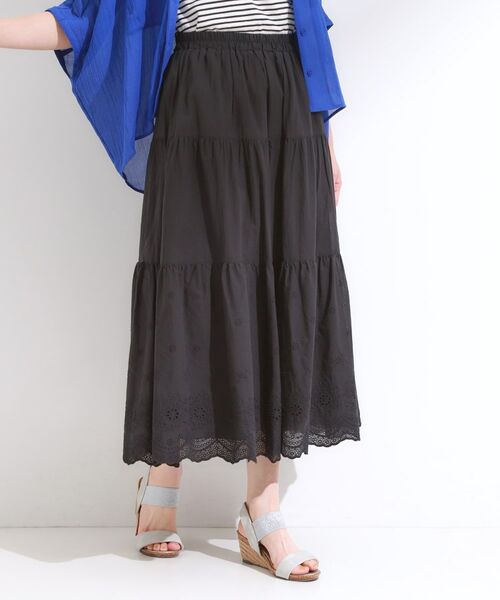 SHOO・LA・RUE / シューラルー ロング・マキシ丈スカート | 華やかさをプラスする 刺繍レースティアードスカート | 詳細6