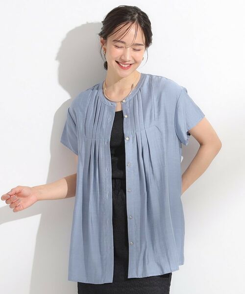 SHOO・LA・RUE / シューラルー シャツ・ブラウス | 【S-LL/ひんやり】インせず決まる タックプリーツシャツ | 詳細1