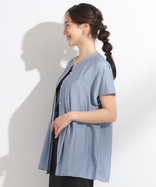 SHOO・LA・RUE / シューラルー シャツ・ブラウス | 【S-LL/ひんやり】インせず決まる タックプリーツシャツ | 詳細2