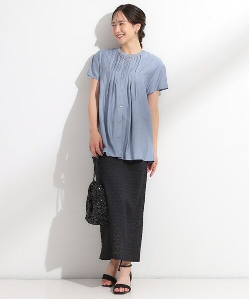 SHOO・LA・RUE / シューラルー シャツ・ブラウス | 【S-LL/ひんやり】インせず決まる タックプリーツシャツ | 詳細3