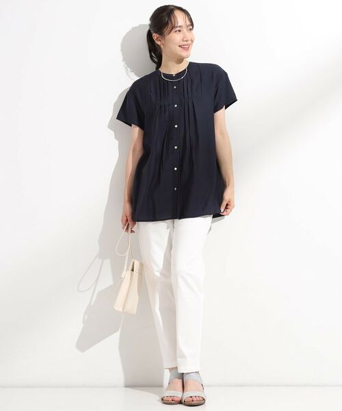 SHOO・LA・RUE / シューラルー シャツ・ブラウス | 【S-LL/ひんやり】インせず決まる タックプリーツシャツ | 詳細7