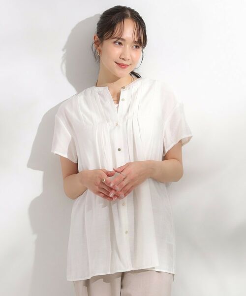 SHOO・LA・RUE / シューラルー シャツ・ブラウス | 【S-LL/ひんやり】インせず決まる タックプリーツシャツ | 詳細9