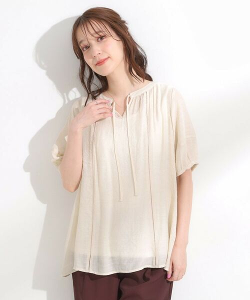 SHOO・LA・RUE / シューラルー その他トップス | 【S-LL/2点セット】リボン使いがアクセント はしごレースブラウス+タンクトップ | 詳細5