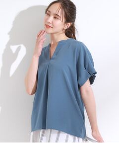 SHOO・LA・RUE / シューラルー シャツ・ブラウス | 【S-LL/セットアップ可/ひんやり】きちんと見えで上品 お袖タック スキッパーブラウス