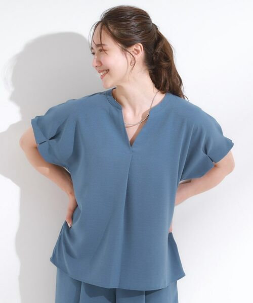 SHOO・LA・RUE / シューラルー シャツ・ブラウス | 【S-LL/セットアップ可/ひんやり】きちんと見えで上品 お袖タック スキッパーブラウス | 詳細11