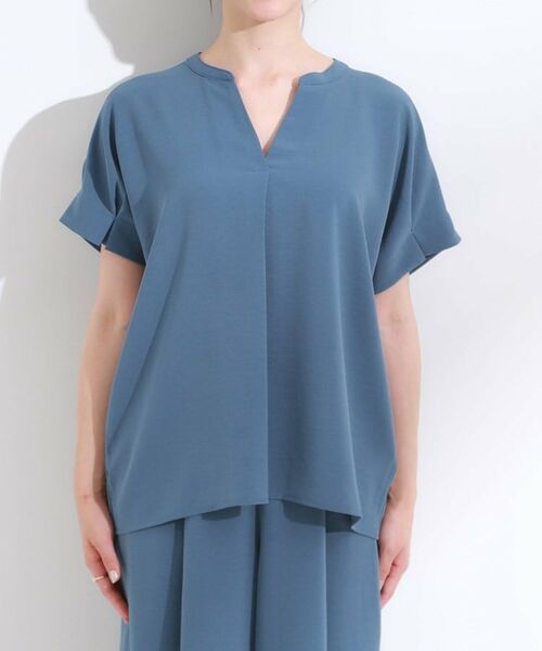 SHOO・LA・RUE / シューラルー シャツ・ブラウス | 【S-LL/セットアップ可/ひんやり】きちんと見えで上品 お袖タック スキッパーブラウス | 詳細22