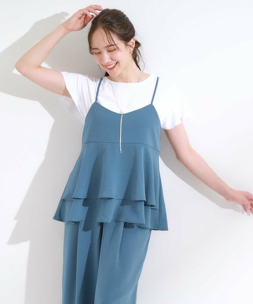 SHOO・LA・RUE / シューラルー キャミソール・チューブトップ | 【S-LL/セットアップ可/ひんやり】女性らしさ溢れる ティアードキャミソール | 詳細5