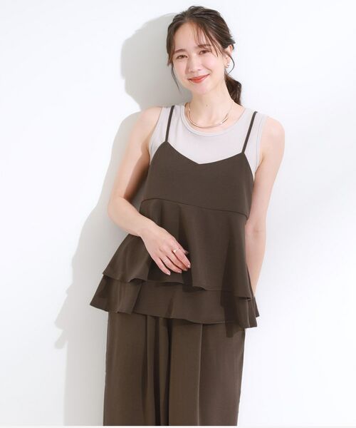 SHOO・LA・RUE / シューラルー キャミソール・チューブトップ | 【S-LL/セットアップ可/ひんやり】女性らしさ溢れる ティアードキャミソール | 詳細9