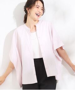 SHOO・LA・RUE / シューラルー シャツ・ブラウス | きれいめカジュアルに ラメストライプ ポンチョ風シャツ