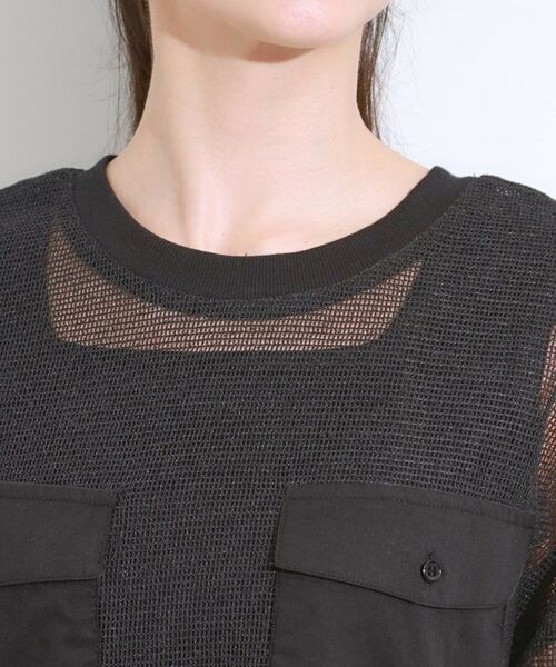 SHOO・LA・RUE / シューラルー カットソー | 【S-LL】メッシュ素材で大人ヘルシー ポケット付きデザイントップス | 詳細12