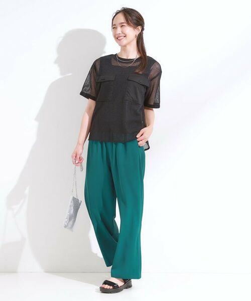 SHOO・LA・RUE / シューラルー カットソー | 【S-LL】メッシュ素材で大人ヘルシー ポケット付きデザイントップス | 詳細7