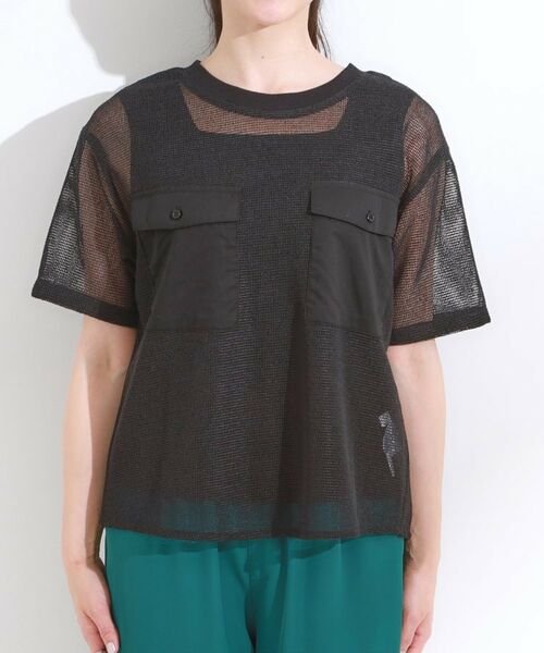 SHOO・LA・RUE / シューラルー カットソー | 【S-LL】メッシュ素材で大人ヘルシー ポケット付きデザイントップス | 詳細9