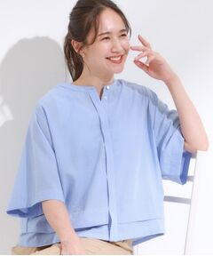 SHOO・LA・RUE / シューラルー シャツ・ブラウス | 【洗濯後しわになりにくい/UV/吸水速乾】大人きれいな バンドカラーシャツ