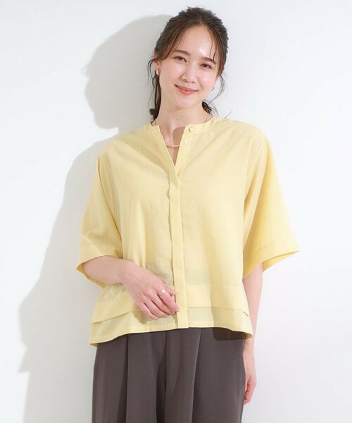 SHOO・LA・RUE / シューラルー シャツ・ブラウス | 【洗濯後しわになりにくい/UV/吸水速乾】大人きれいな バンドカラーシャツ | 詳細9