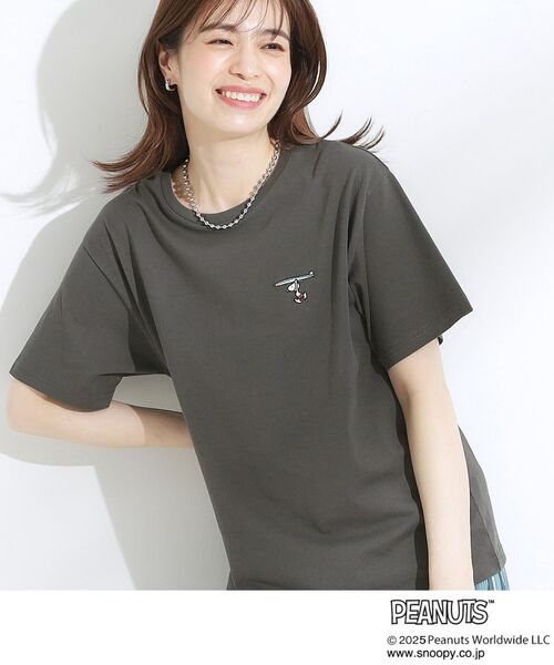 SHOO・LA・RUE/シューラルー 【PEANUTS】ひんやりTシャツ チャコールグレー(014) 03(L) SHOO・LA・RUE/シューラルー 【PEANUTS】ひんやりTシャツ チャコールグレー(014) 03(L)