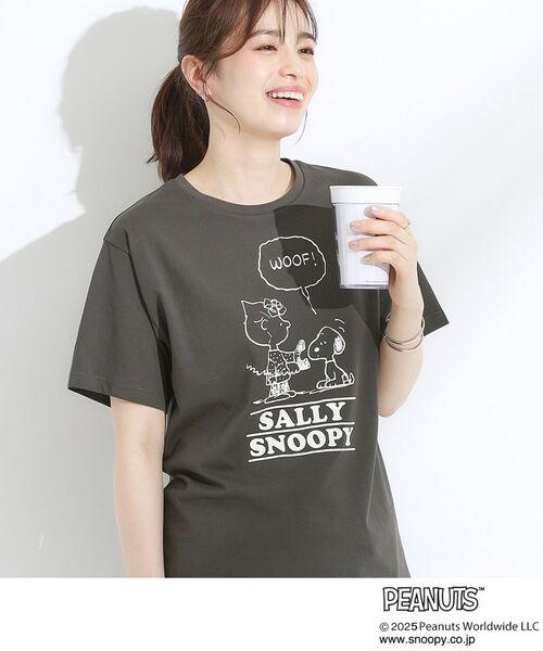 SHOO・LA・RUE/シューラルー 【PEANUTS】ひんやりTシャツ チャコールグレー(114) 04(LL) SHOO・LA・RUE/シューラルー 【PEANUTS】ひんやりTシャツ チャコールグレー(114) 04(LL)