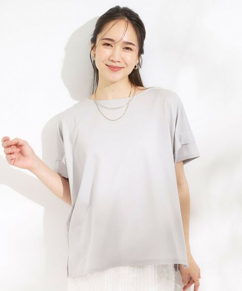 SHOO・LA・RUE / シューラルー カットソー | 【S-LL/UV/吸水速乾】さらりと着こなす 肩タックゆるトップス | 詳細1