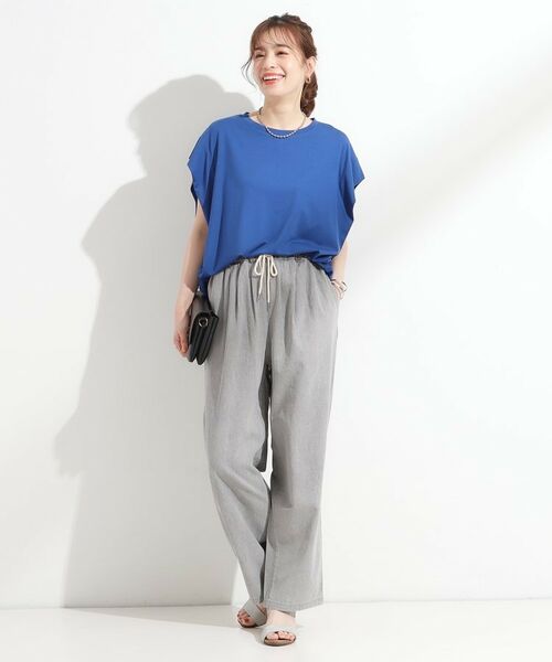 SHOO・LA・RUE / シューラルー カットソー | 【S-LL/ひんやり/UV】二の腕をきれいにカバー ショルダータックトップス | 詳細3