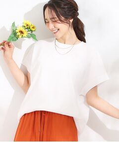 SHOO・LA・RUE / シューラルー カットソー | 【S-LL/汗ジミ軽減/ひんやり/UV】体型カバーに タック入りドルマントップス