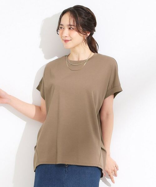 SHOO・LA・RUE / シューラルー カットソー | 【S-LL/汗ジミ軽減/ひんやり/UV】体型カバーに タック入りドルマントップス | 詳細1