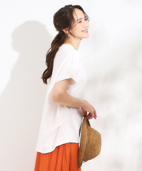 SHOO・LA・RUE / シューラルー カットソー | 【S-LL/汗ジミ軽減/ひんやり/UV】体型カバーに タック入りドルマントップス | 詳細10