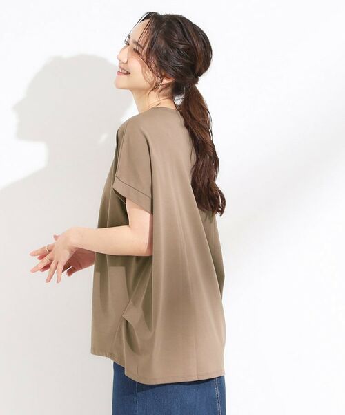 SHOO・LA・RUE / シューラルー カットソー | 【S-LL/汗ジミ軽減/ひんやり/UV】体型カバーに タック入りドルマントップス | 詳細2