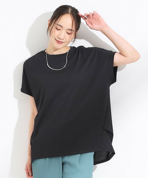 SHOO・LA・RUE / シューラルー カットソー | 【S-LL/汗ジミ軽減/ひんやり/UV】体型カバーに タック入りドルマントップス | 詳細5