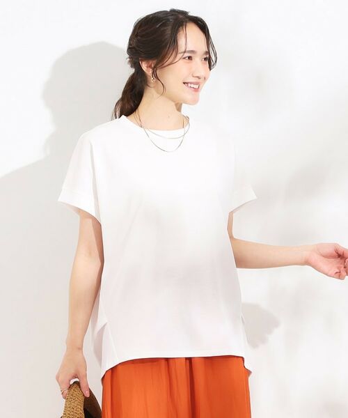 SHOO・LA・RUE / シューラルー カットソー | 【S-LL/汗ジミ軽減/ひんやり/UV】体型カバーに タック入りドルマントップス | 詳細9