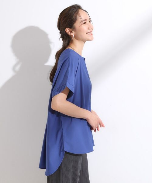 SHOO・LA・RUE / シューラルー カットソー | 【ひんやり】さらりとしたタッチが上品見え ワンボタンデザイン トップス | 詳細10