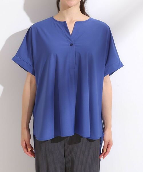 SHOO・LA・RUE / シューラルー カットソー | 【ひんやり】さらりとしたタッチが上品見え ワンボタンデザイン トップス | 詳細13