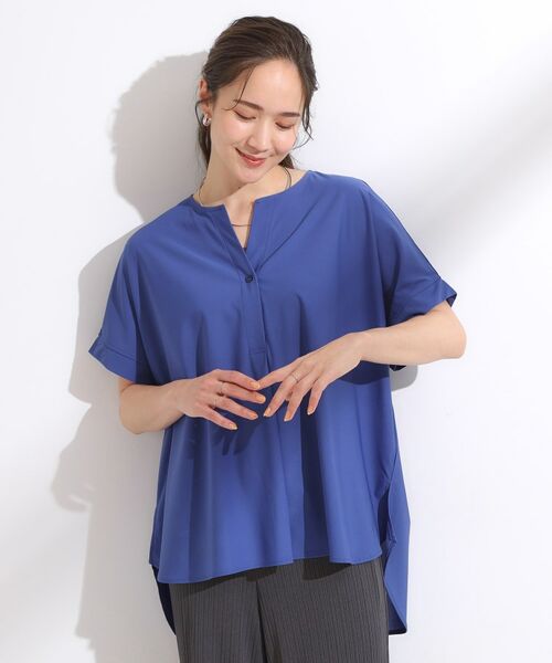 SHOO・LA・RUE / シューラルー カットソー | 【ひんやり】さらりとしたタッチが上品見え ワンボタンデザイン トップス | 詳細9