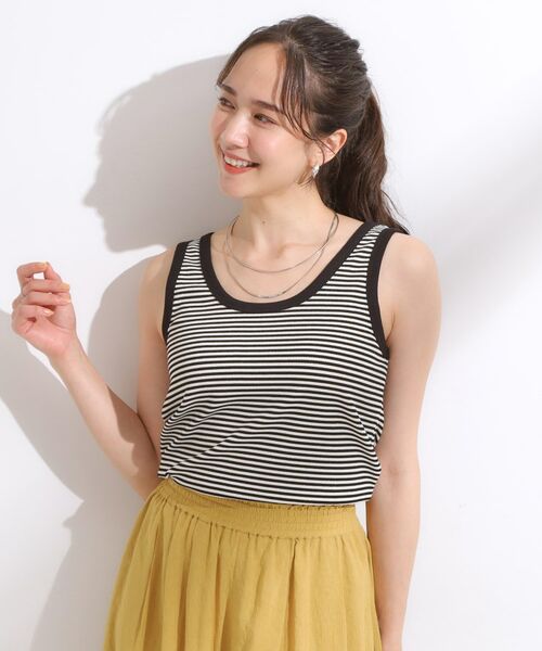 SHOO・LA・RUE / シューラルー キャミソール・チューブトップ | 【洗える/S-LL】首元きれい テレコリブタンクトップ | 詳細13