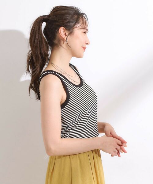 SHOO・LA・RUE / シューラルー キャミソール・チューブトップ | 【洗える/S-LL】首元きれい テレコリブタンクトップ | 詳細14