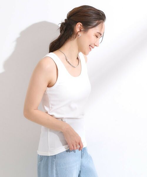 SHOO・LA・RUE / シューラルー キャミソール・チューブトップ | 【洗える/S-LL】首元きれい テレコリブタンクトップ | 詳細2