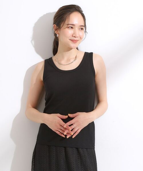 SHOO・LA・RUE / シューラルー キャミソール・チューブトップ | 【洗える/S-LL】首元きれい テレコリブタンクトップ | 詳細5