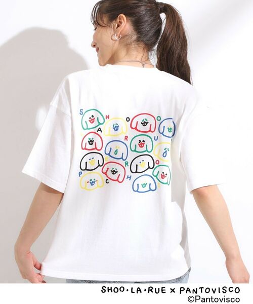 SHOO・LA・RUE/シューラルー 【パントビスコ/ぺろち】プリントTシャツ ホワイト(101) 03(L) SHOO・LA・RUE/シューラルー 【パントビスコ/ぺろち】プリントTシャツ ホワイト(101) 03(L)