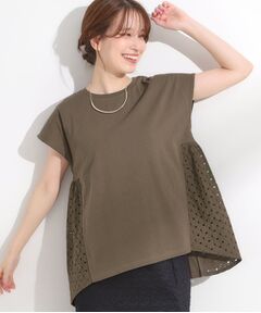 SHOO・LA・RUE / シューラルー カットソー | 【S-LL/体型カバー】インせずサマ見え レース使いAライントップス