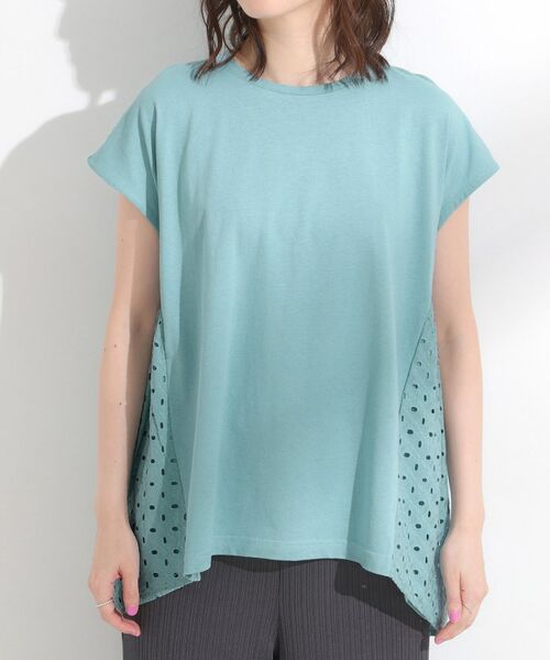 SHOO・LA・RUE / シューラルー カットソー | 【S-LL/体型カバー】インせずサマ見え レース使いAライントップス | 詳細13