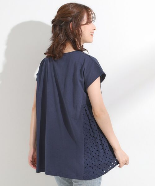 SHOO・LA・RUE / シューラルー カットソー | 【S-LL/体型カバー】インせずサマ見え レース使いAライントップス | 詳細6