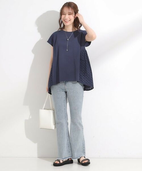 SHOO・LA・RUE / シューラルー カットソー | 【S-LL/体型カバー】インせずサマ見え レース使いAライントップス | 詳細7