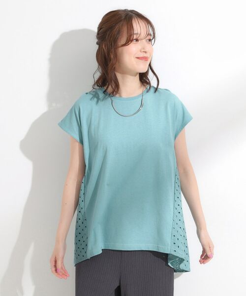 SHOO・LA・RUE / シューラルー カットソー | 【S-LL/体型カバー】インせずサマ見え レース使いAライントップス | 詳細9