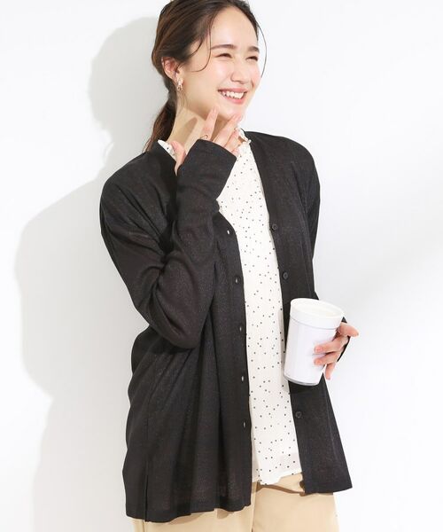 SHOO・LA・RUE / シューラルー カーディガン・ボレロ | 【S-LL/ひんやり/UV】手の甲まで隠れる トッパーカーディガン(ブラック(019))