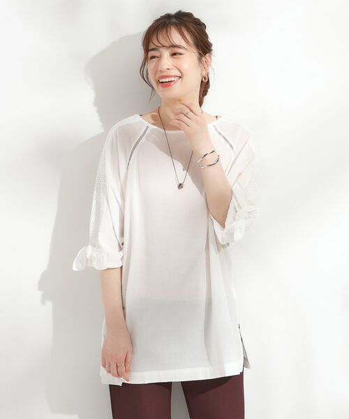 SHOO・LA・RUE / シューラルー チュニック | 【S-LL】お袖デザインが華やか はしごレースチュニック | 詳細1