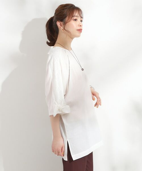 SHOO・LA・RUE / シューラルー チュニック | 【S-LL】お袖デザインが華やか はしごレースチュニック | 詳細2