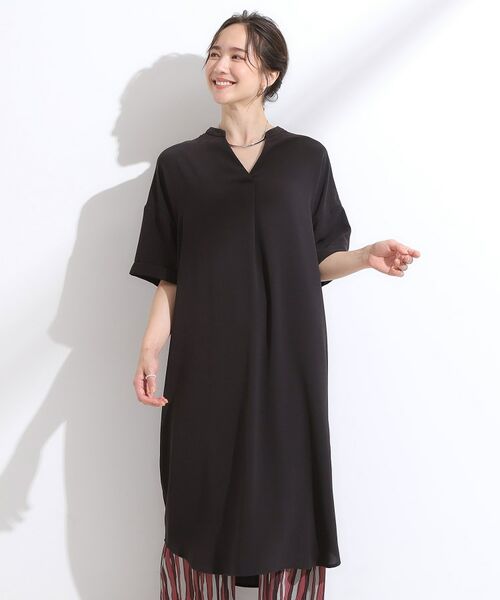 SHOO・LA・RUE / シューラルー ミニ丈・ひざ丈ワンピース | 【洗える/S-LL/洗濯後しわになりにくい】バックレースアップチュニック | 詳細1