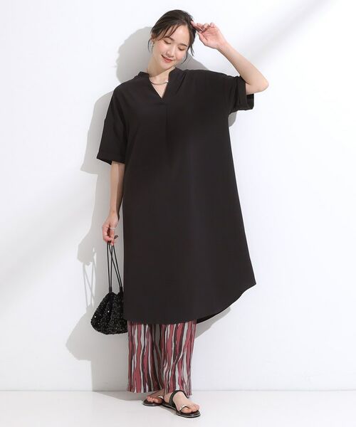 SHOO・LA・RUE / シューラルー ミニ丈・ひざ丈ワンピース | 【洗える/S-LL/洗濯後しわになりにくい】バックレースアップチュニック | 詳細3