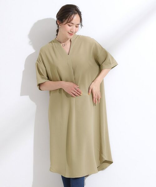 SHOO・LA・RUE / シューラルー ミニ丈・ひざ丈ワンピース | 【洗える/S-LL/洗濯後しわになりにくい】バックレースアップチュニック | 詳細9