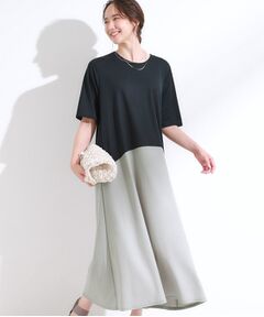 SHOO・LA・RUE / シューラルー ロング・マキシ丈ワンピース | 【S-LL/ひんやり/体型カバー】さらりと着られる バイカラーAラインワンピース