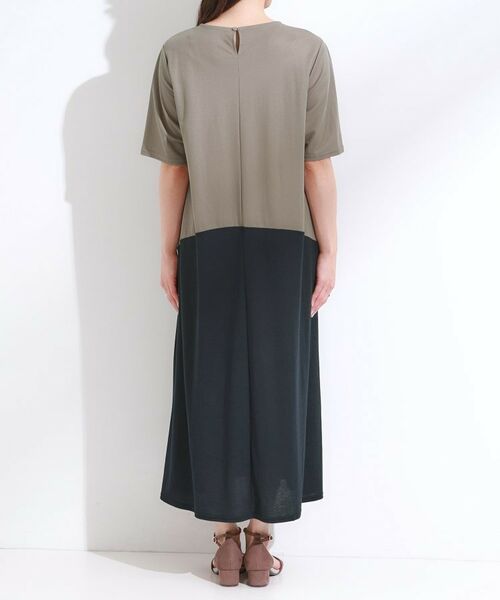 SHOO・LA・RUE / シューラルー ロング・マキシ丈ワンピース | 【S-LL/ひんやり/体型カバー】さらりと着られる バイカラーAラインワンピース | 詳細15