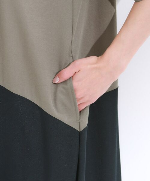 SHOO・LA・RUE / シューラルー ロング・マキシ丈ワンピース | 【S-LL/ひんやり/体型カバー】さらりと着られる バイカラーAラインワンピース | 詳細19